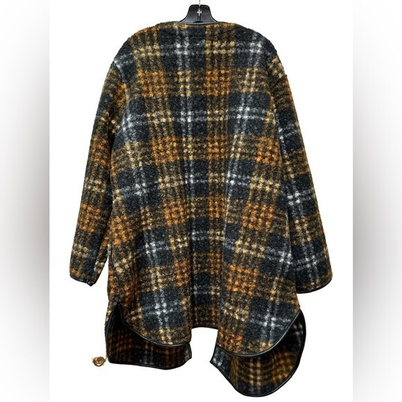 Ava & Viv Rust Plaid Overcoat Size 4X - Picture 5 of 6